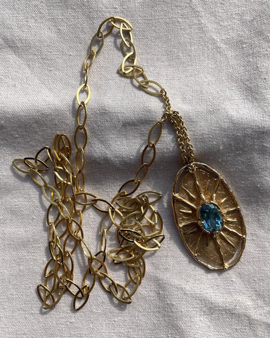 ciondolo cameron fatto a mano con catena in bronzo giallo