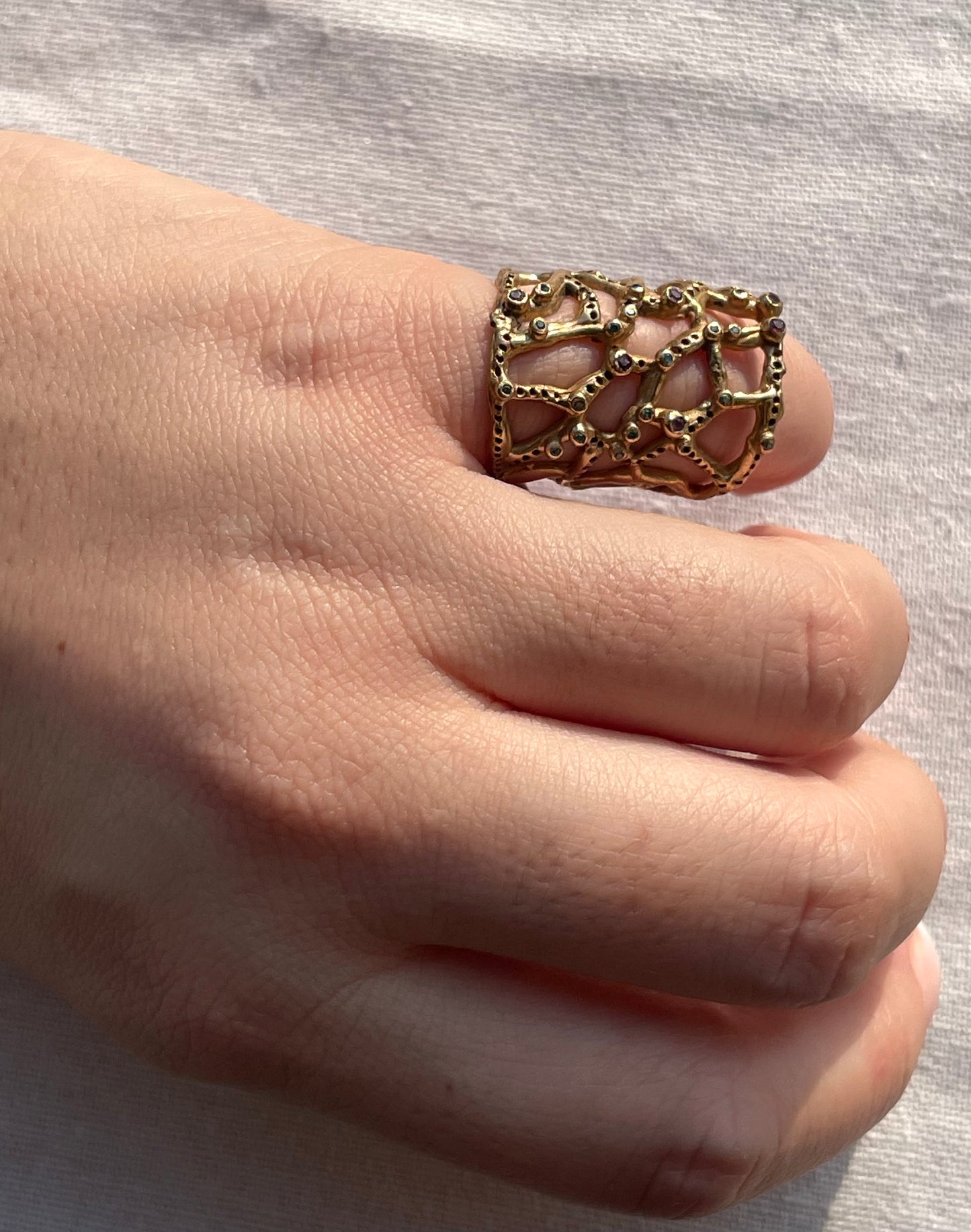 anello diamond pattern gioiello unico fatto a mano milano