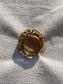 anello di bronzo con forme naturali personalizzabile con pietre