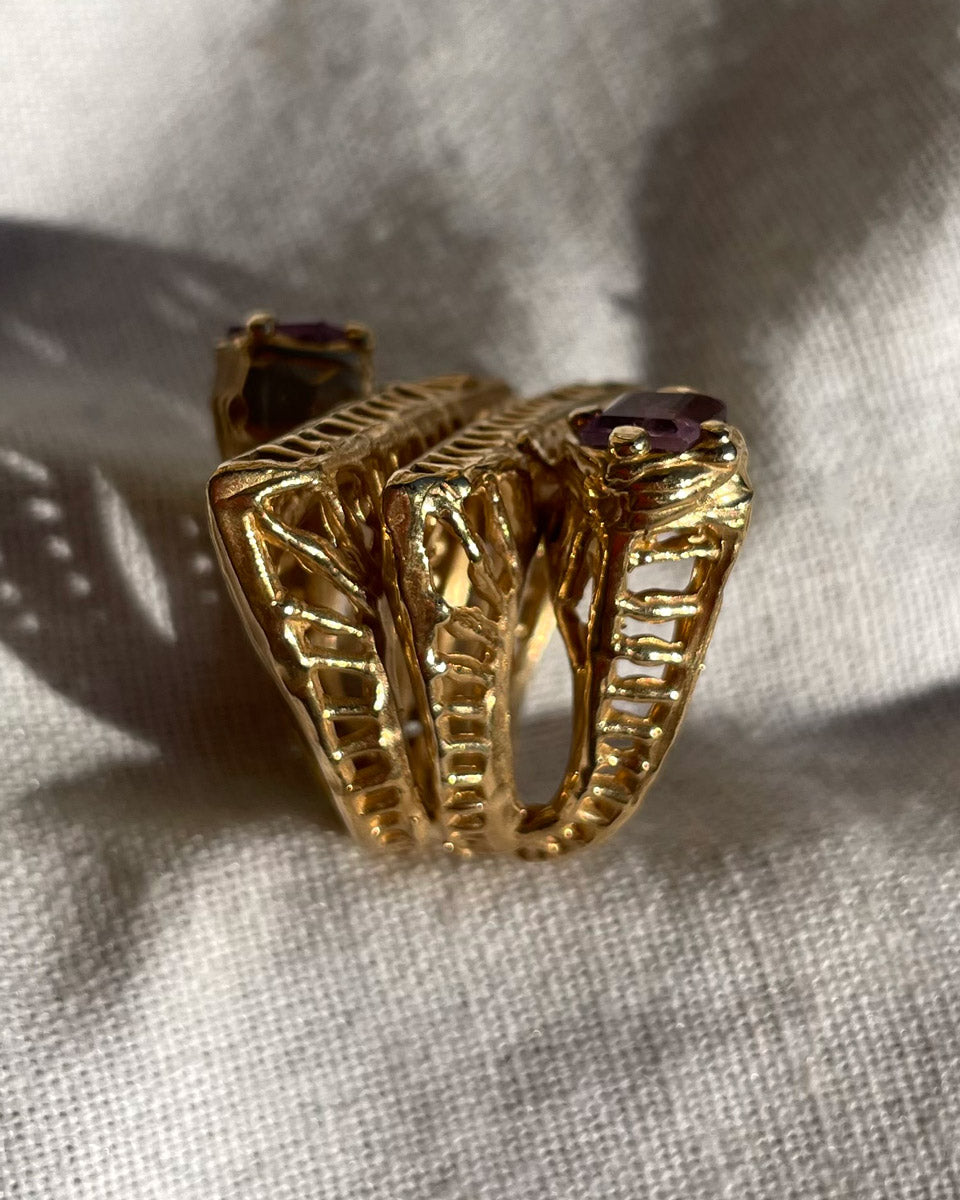 vista laterale anello di bronzo captain di aneis jewelry