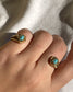 indossato anello double dettaglio turchesi