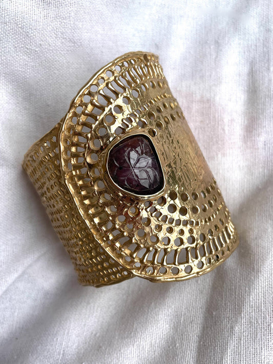 bracciale margherita bronzo giallo rubino